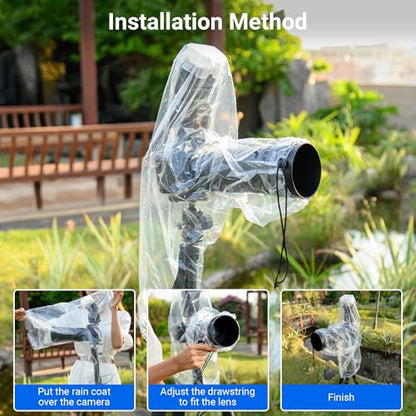 2 Pack 18" Long Camera Rain Cover with Flash Dust Sleeve Protector for Canon EOS R5 R6 Rp 5D 6D 7D 90D 80D 77D 70D Z7II Z6II Z5 Z50 D850 D810 D780 D750 D610 D500 D3500 D5600 D7500 - color: for Long Lens Camera w Flash