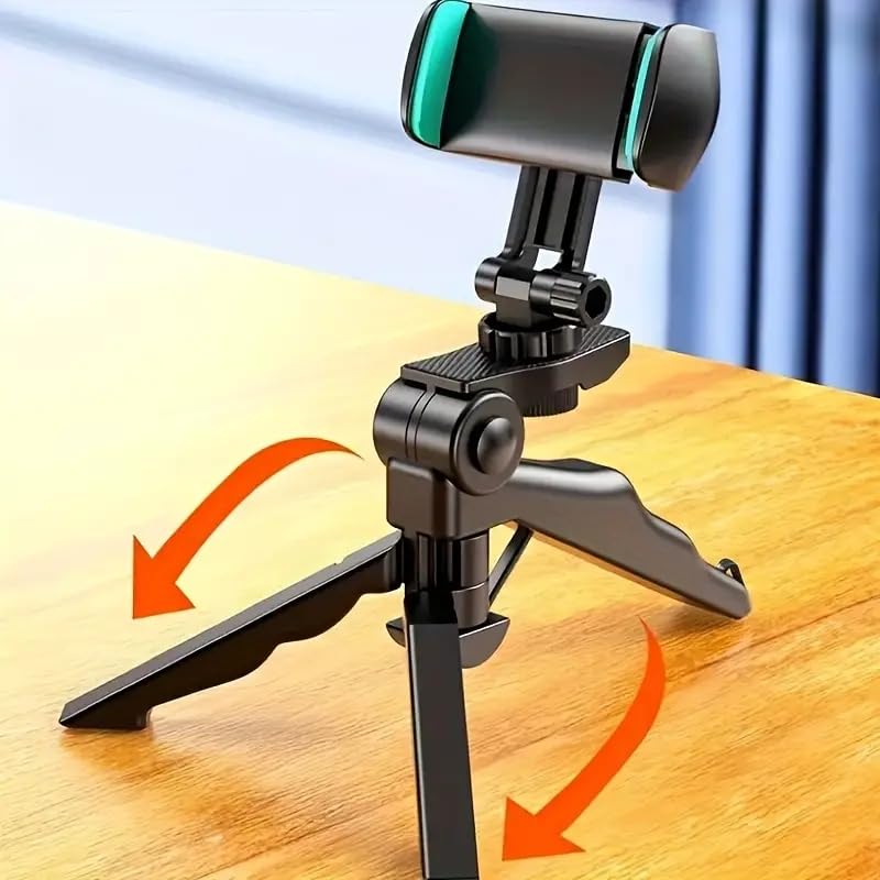Tripod Mini Flexible Phone Tripod Stand Vlog Selfie Stick with PhoneHolder, Mini Foldable Fandheld Phone Stand Compatible with iPhone Samsung Google,Black - color: Black, size: Tripod Stand
