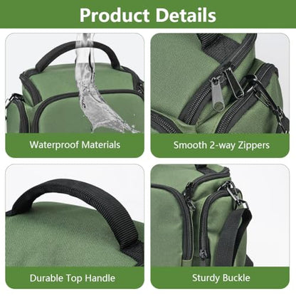Ainiv DSLR Camera Bag, Waterproof Anti-Shock SLR Camera Case, Large Adjustable Shoulder Strap Camera Backpack, Portable Crossbody Single Shoulder Backpacks Compatible with Canon, Sony, Nikon, Green - color: Green