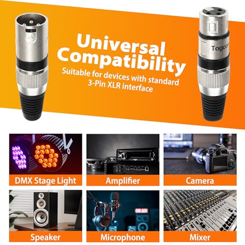 (20 Pack) 3-Pin XLR Cable Connector, Zinc Alloy Shell (10 Male & 10 Female) Solder Type Microphone Line Snake Plug Adapter, Mic Audio Socket for High Conductivity and Ultra-Low Noise - style: 10 Pairs
