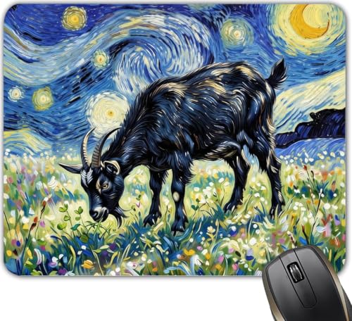 Cute Goat Art Sheep Lovers Gifts Mouse Mat, Waterproof Non Slip Rubber Base Mouse Pad for Office Laptop, 9.5x7.9x0.12 Inch - color: Cute Goat