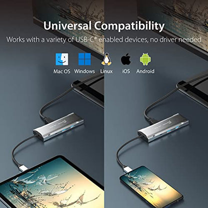 j5create Laptop Docking Station, 9-in-1, 4K60Hz HDMI, USB-C 10Gbps, 2 USB-A 10Gbps, 100W PD with USB-C 5Gbps, Ethernet, SD 4.0 Card Reader, for MacBook, XPS, Surface Pro (JCD393)