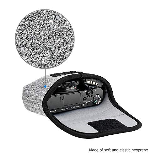 JJC Compact Camera Case Pouch for Sony DSC-W830 W810 W800 Canon SX620, Grey | for Sony RX100 VII VI VA IV Kodak Ektar H35N Pixpro FZ45 Canon SX610 SX720 ELPH 190 ELPH 180 & More, Neoprene Material - color: Grey