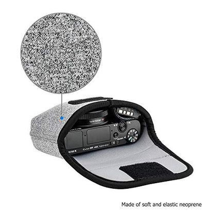 JJC Compact Camera Case Pouch for Sony DSC-W830 W810 W800 Canon SX620, Grey | for Sony RX100 VII VI VA IV Kodak Ektar H35N Pixpro FZ45 Canon SX610 SX720 ELPH 190 ELPH 180 & More, Neoprene Material - color: Grey