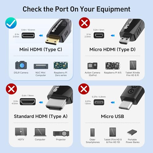 Cable Matters High-Speed 4K@60Hz Mini HDMI to HDMI Cable - 6ft, HDMI2.0 Ready for Tablets, Nikon, Sony, Canon DSLR, Raspberry Pi Zero - size: 6 ft