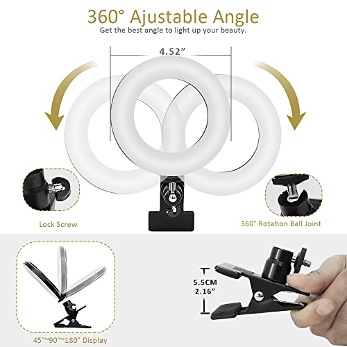 Zoom Lighting for Computer,Ring Light Clip on Laptop Monitor | Webcam Lighting, Zoom Call Lighting, Laptop Light& Distance Learning, Video Calls & Live Streaming