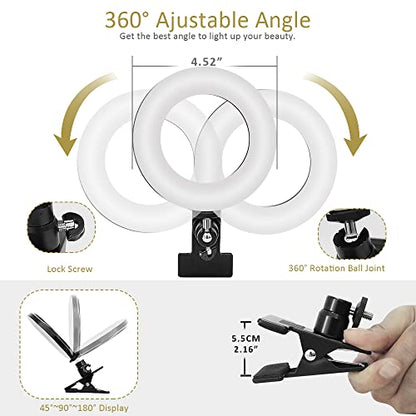 Zoom Lighting for Computer,Ring Light Clip on Laptop Monitor | Webcam Lighting, Zoom Call Lighting, Laptop Light& Distance Learning, Video Calls & Live Streaming