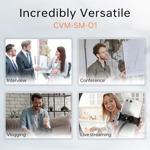COMICA CVM-SM-O1 Professional Lavalier Lapel Microphone Omnidirectional Clip-on Condenser Mic, Lav Mic for BoomX-D/DSLR Camera, Recording Mic for Interviews, Vlogs, Live-Streaming, etc