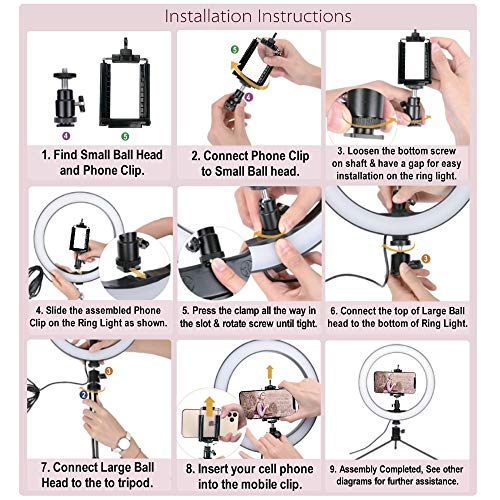 DaVoice 10" 3 Light Modes Desktop Ring Light for Zoom Meetings, with Stand, Phone Holder, USB Powered