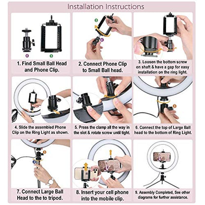 DaVoice 10" 3 Light Modes Desktop Ring Light for Zoom Meetings, with Stand, Phone Holder, USB Powered