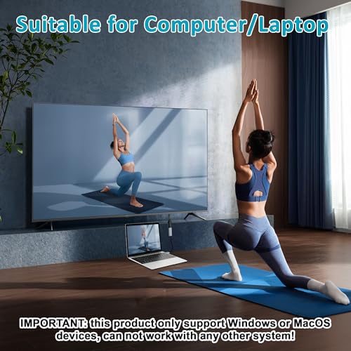 Herfair USB to HDMI Adapter USB A to HDMI Female Converter for Laptop/PC/Computer to 1080P Monitor TV Screen Projector, Support MacOS & Windows 11/10/8.1/8/7, Driver Install Required