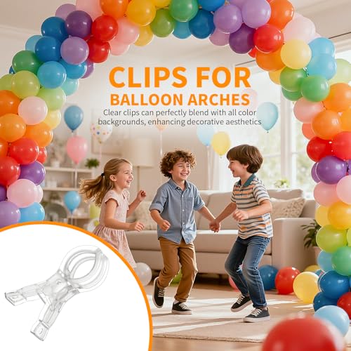 Muitcdo 10 Pack Balloon Arch Clips, Large Clear Spring Clamps for Backdrop, 3.5'' Plastic Clips Supplies for Birthday Decoration Accessories Beach Towels Crafts Swimming Pool Photography Studios