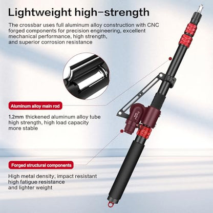 FreeSea Tripod Extension Arm & Boom Arm, 27.6–80.7 Inch Adjustable Stand | 27.6-80.7" Aluminum Alloy Heavy Duty w/ 4.4lbs Load, 90° Tilt & Extendable Tail for C Stand Photography