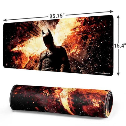 Skinit Extra Large Gaming Mouse Pad - Officially Licensed The Dark Knight Rises Design with Stitched Edges, Waterproof, Non-Slip Rubber Base, Desk Mat for Keyboard & Mouse, 35.75" x 15.4" inches - color: Black - DRKNTR02, size: 35.75" x 15.4"
