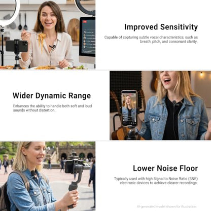 NEEWER ø9.7mm Lavalier Microphone (2 Pack), 3.5mm TRS Clip On Lapel Wired Omnidirectional Condenser Lav Mic with 1.5m Cable & Windscreen for Video Recording, Vlogging, Filming, LM10 - style: LM10