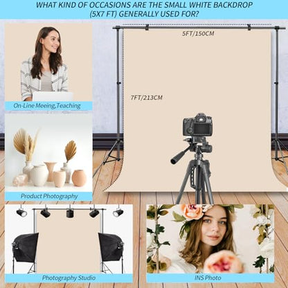Beige Photography Backdrop Studio Photography Film & Television Portraiture Interview Programs Product Display Home Videos Parties Exhibition Halls Wedding Backdrops 8x10FT - color: Beige, size: 8x10FT