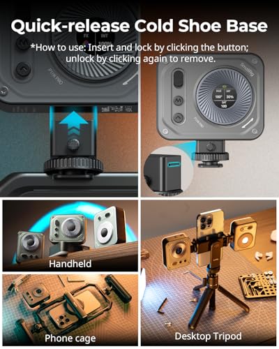 SMALLRIG Vibe P108 Pro RGB Video Light, Portable Led Camera Light for Photography, Cold Shoe Light, CRI95+, 2500-6500K, 12 Effects, Fill Light Accessories for Content Creator, Streaming
