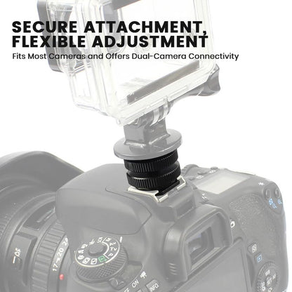 Hot Shoe Adapter 1/4 Inch Camera Hot Shoe Mount Adapter Tripod Screw for DSLR Camera Rig Cold Hotshoe Screw Accessory Attachment for Camera Flash Shoe to 1/4"-20 Male Post Adapter with Locking Disk