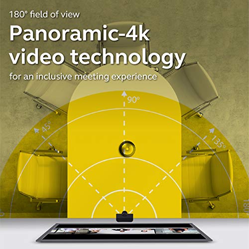 Jabra PanaCast – Intelligent 180° Panoramic-4K Huddle Room Video Camera – Inclusive Video Conferencing Camera with Full Room Coverage, Easy to Set-Up Wide Angle Webcam for Streaming