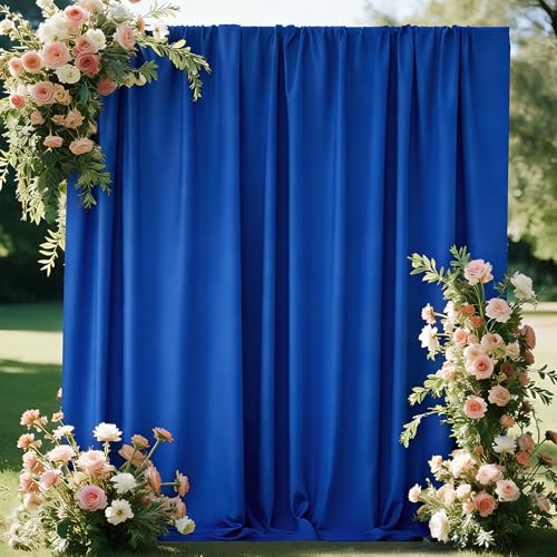 10x10FT Royal Blue Curtains Backdrop for Parties, Wrinkle-Resistant Royal Blue Photo Backdrop Curtains Drapes for Party Birthday Wedding Halloween Decoration Photography,5ft x 10ft, 2 Panels - color: Royal Blue, size: 5x10FT(2 panels)