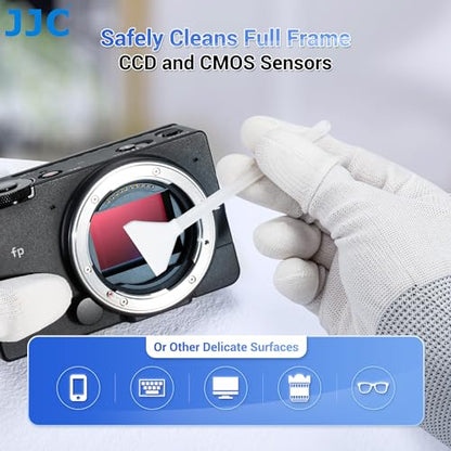 12pcs 24mm Full Frame Sensor Microfiber Cloth Cleaning Swab Cleaning Stick for Reflex & Mirrorless Digital Camera CCD CMOS Disposable Camera Sensor Swab Kit