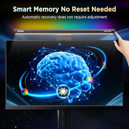 Quntis Monitor Light Bar 15.7", 24 RGB Backlight Modes for lmmersive Gaming Ambience, 900 Lux Glare-Free Computer Screen Lamp, High CRI 95 Eye Care Desk Light for Home Office - style: RGB Backlight