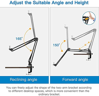Webcam Stand Phone Holder Suspension Scissor Arm Camera Tripod Mount for Cellphones, Logitech Webcam C920 C930 C922 C615 and Other Devices with 1/4" Threaded - color: Scissor Arm Webcam Phone Stand