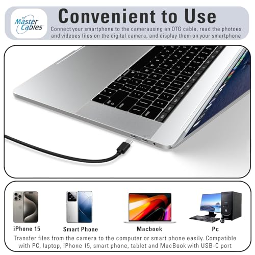Replacement USB-C Data Transfer & Charging Cable Compatible with Nikon UC-E6 / UC-E16 / UC-E17 – Connect Nikon DSLR & Coolpix Cameras to Computer, Tablet & Smartphone - 12 Inch