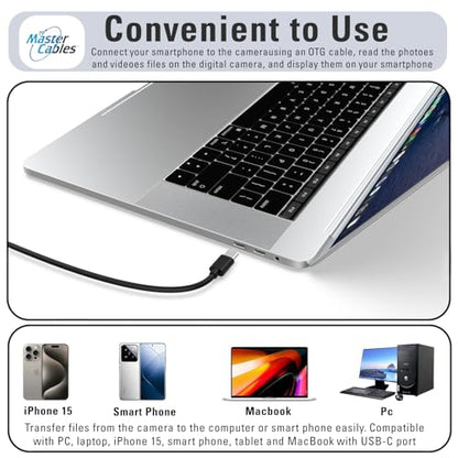 Replacement USB-C Data Transfer & Charging Cable Compatible with Nikon UC-E6 / UC-E16 / UC-E17 – Connect Nikon DSLR & Coolpix Cameras to Computer, Tablet & Smartphone - 12 Inch