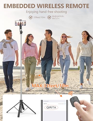 71" Selfie Stick Tripod, All in One Quadripod with Remote & Phone Holder, Extendable Cell Phone Tripod, Travel Tripod Stand Compatible with for Cell Phone & Camera, iPhone, Android,Video Recording - size: 71in-Phone Tripod