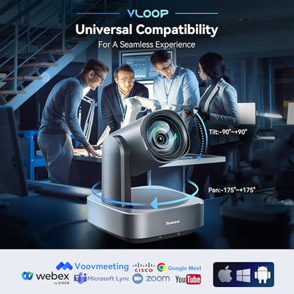 Tenveo 4K PTZ Camera, AI Humanoid & Face Auto-Tracking, 12X Optical Zoom Wide Angle, USB3.0/HDMI/LAN PoE IP Live Streaming for Church Video Conference Broadcast Zoom Teams YouTube OBS - color: Matte Silver