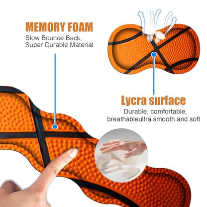 4 in 1 Ergonomic Keyboard Wrist Rest & Mouse Pad Wrist Rest Set, Large XXL Gaming Desk Mat 31.5"x 11.8" with Non-Slip Base, Memory Foam for Home Office Study Gaming, Basketball Surface - color: Basketball Surface