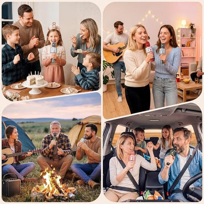 BONAOK Wireless Bluetooth Karaoke Microphone,3-in-1 Portable Handheld Karaoke Mic Speaker Machine Home Party Birthday for All Smartphones Q37 (Space Gray) - color: Space Gray