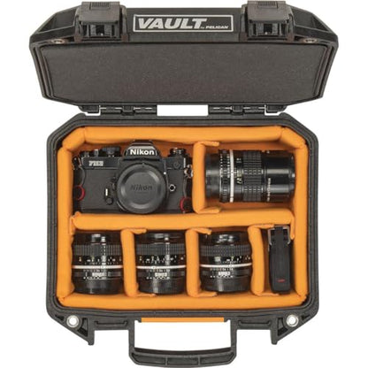 Pelican Vault V100 Hard Case (Camera, Pistol, Gear, Equipment) - color: Black, style: Padded Dividers