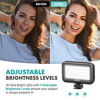 Movo Tablet Vlogging Kit for iPad Pro, Air, Mini & Android Tablets – Full-Size Tripod, Mic, LED Light & Tablet Mount – YouTube Starter Kit for Content Creators