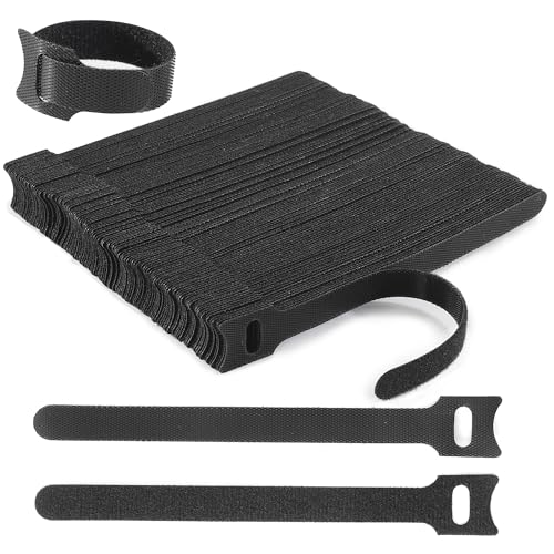 Nettbe Reusable Cable Ties, 126 PCS 8 Inches Adjustable Cord Straps Wire Organizer Cord Wrap and Hook Loop Cable Management - size: 8inches-126PCS