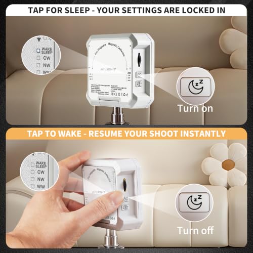AILIGHT Magnetic LED Video Light, Portable Camera Lights for Content Creator(CRI 98+ & 2500-9000K) Rechargeable 2000mAh Camera Fill Light with Cold Shoe Mount | Photography Lighting - White - color: White