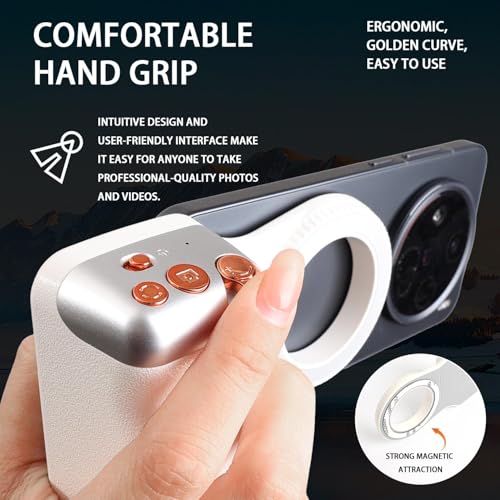 Magnetic Phone Grip with Remote Control Portable Shooting Handle for iPhone Universal Selfie Anti Shake Assistant,12.5 * 8CM