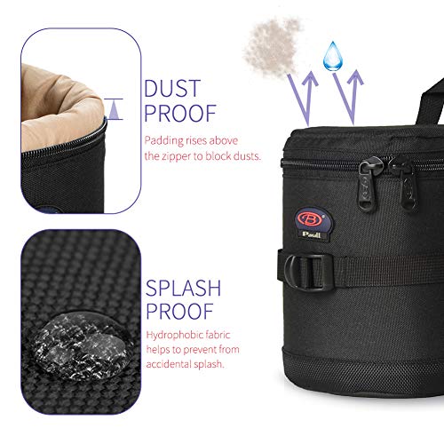 Camera Lens Case DSLR Camera Lens Bag Fits for Canon Nikon Pentax Sony Olympus Panasonic and Other Camera Lens - size: BL-0004L