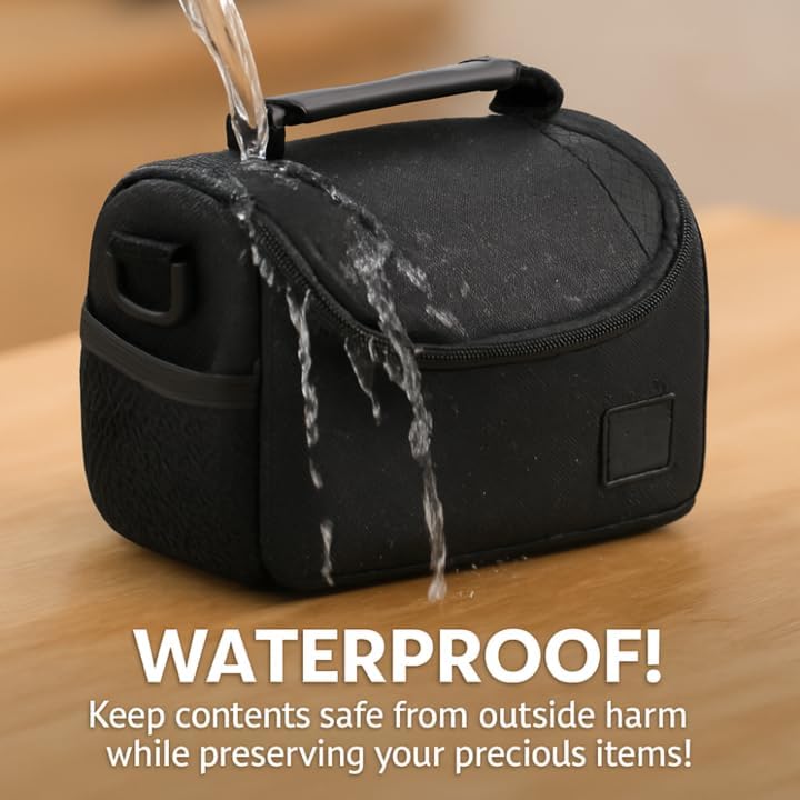 eCostConnection Small Padded Camera Bag with Shoulder Strap – Compact DSLR & Mirrorless Camera Carrying Case, Lightweight Protective Crossbody Case - size: Small