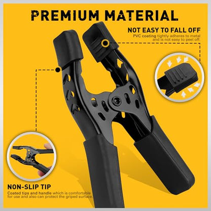 6-Piece Spring Clamps 4-inch Tarp Clamps Heavy Duty Woodworking Clips Spring Clips Metal Clamp Large Clamps Pool Cover Backdrop Stand Photograph Clamp