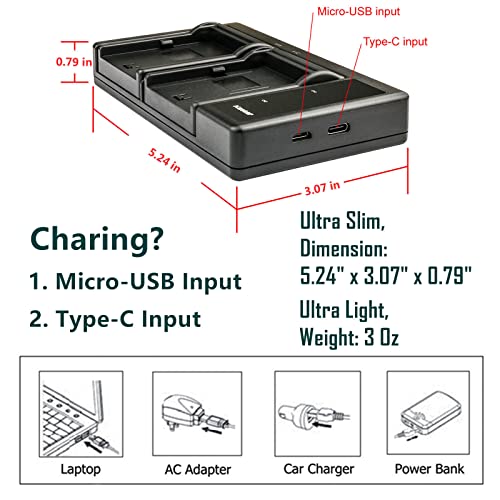 Kastar 1-Pack NP-F550 / NP-F570 Battery and LTD2 USB Charger Compatible with Neewer Advanced 660 Dimmable Bi-Color LED Pane Light, P200 CRI97+ RGB LED Video Light, P280 CRI97+ RGB LED Video Light - size: 1 Charger + 1 Battery