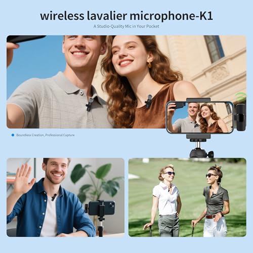 Wireless Microphone for iPhone iPad and Android Phone, 2 Pack Wireless Lavalier Lapel Mic with Noise Reduction, Plug and Play Mini Microphone for Video Recording Interview Podcast YouTube TikTok Vlog - size: 03_All iPhones & Androids (USB-C + Lightning)