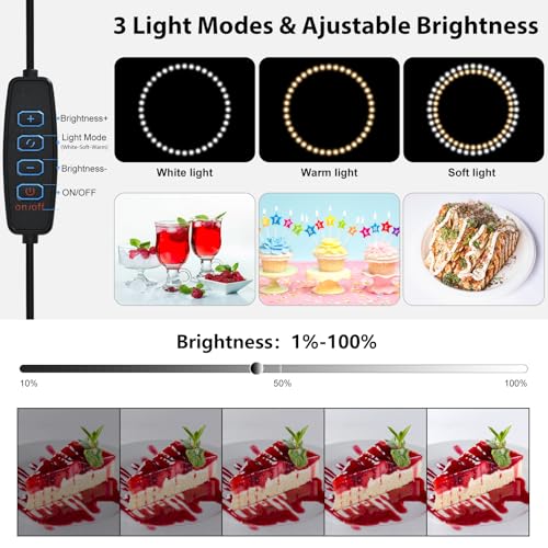 BENOISON Light Box Photography 16"x16" Portable Shooting Tent with 120 LEDs & 6 Backdrops for Jewelry Watches Cosmetics Food Photography
