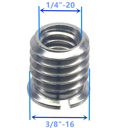 Stainless Steel 1/4"-20 Female to 3/8"-16 Male Convert Screw Adapter (4pcs, 10.5mm) - color: 4pcs, size: 10.5mm