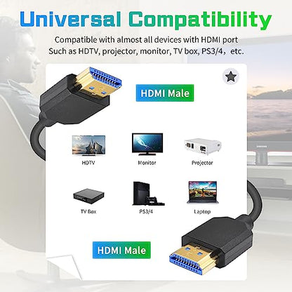 Duttek 8K Coiled HDMI Cable 3FT-8FT, HDMI Coild Cable 48Gbps, Extreme Thin HDMI Male to Male Cable 8K@60Hz Compatible with Monitor, Laptop, UHD TV, PC - style: HDMI Male to Male 8FT/2.5M
