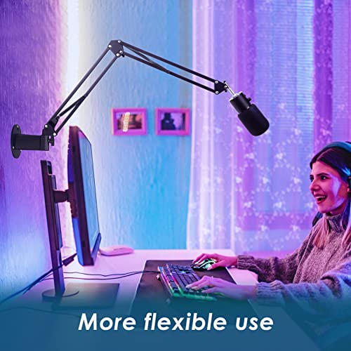 YOUSHARES Mic Stand - Microphone Arm with Upgraded Heavy Duty Clamp, Wall Mount and Universal Mic Holder for Blue Yeti/HyperX QuadCast ＆ Other Mics - color: Black Multi-Mount Stand