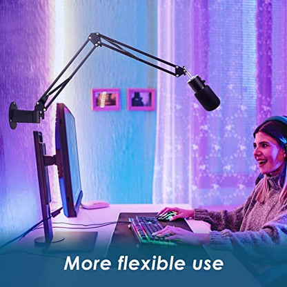 YOUSHARES Mic Stand - Microphone Arm with Upgraded Heavy Duty Clamp, Wall Mount and Universal Mic Holder for Blue Yeti/HyperX QuadCast ＆ Other Mics - color: Black Multi-Mount Stand