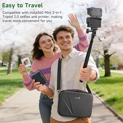 STARTRC VCR Carry Case for Insta360 ACE Pro/Ace Pro 2 Xplorer Grip Pro Flash Print Bundle Accessories Hard Storage Travel Bag extension Cage for Insta 360 Mini 2-in-1 Tripod/114cm Selfie Stick