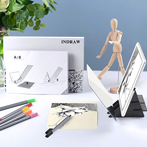 Optical Drawing Board Portable Image Drawing Board Tracing Drawing Projector Painting Board Sketching Tool with PMMA Lens for Beginners, Artists (7.9” x 5.3”) - Small